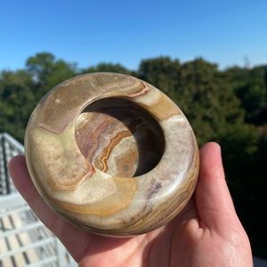 Vintage Onyx Stone Mini Ashtray